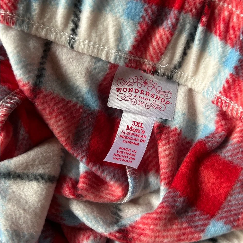 Wondershop Microfleece Plaid Christmas Pajama Lounge Pants Red White Blue Black